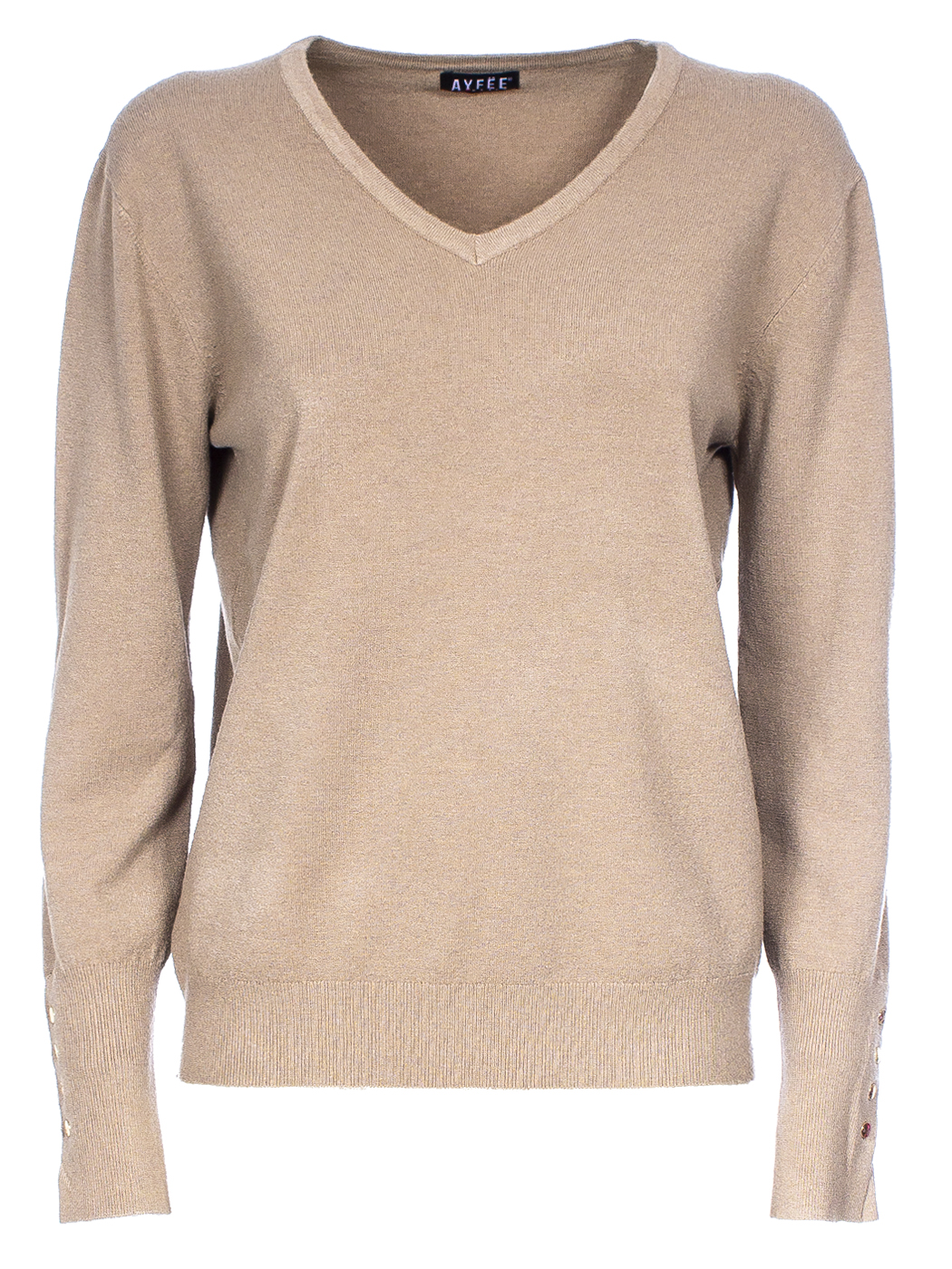 MAGLIA SCOLLO A V, 3 TG, 30% AC 22%NY 20%VI 28%PL, MADE IN PRC      